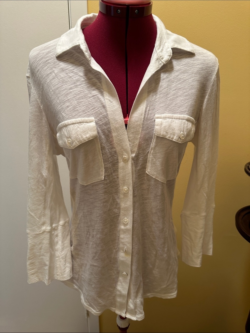 James Perse SHEER SLUB SIDE PANEL SHIRT